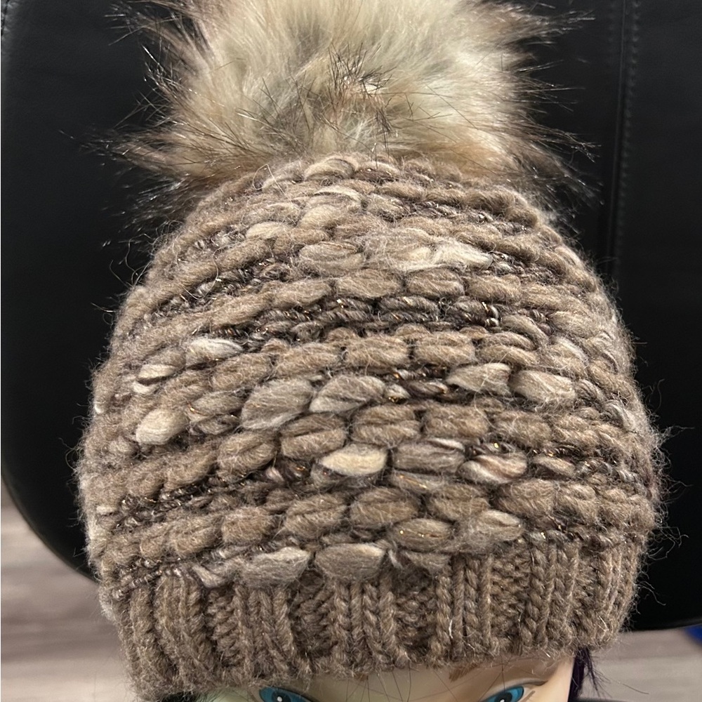 Stilestro Chunky Knit Pom Pom Beanie